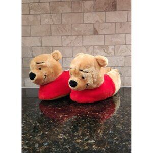 Vintage Disney Winnie the Pooh Size 7-8 Plush Fuzzy Unisex Slippers Shoes
